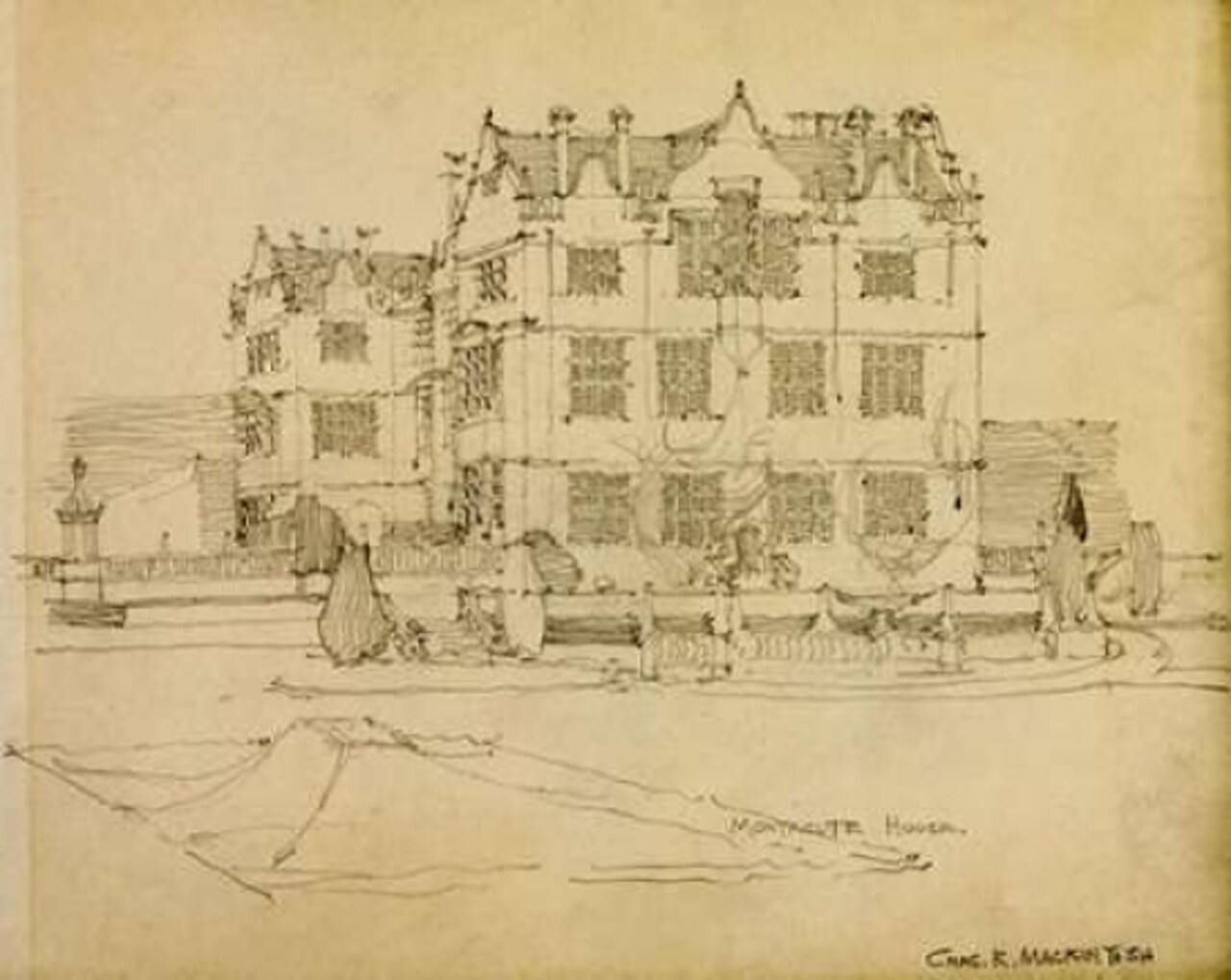 Somerset Montacute House 1895 Poster Print by Charles Rennie Mackintosh - Item # VARPDX268267